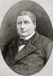 Eugène Marin Labiche, z The Century Illustrated Monthly Magazine, vydaný 1884 (dřevoryt)